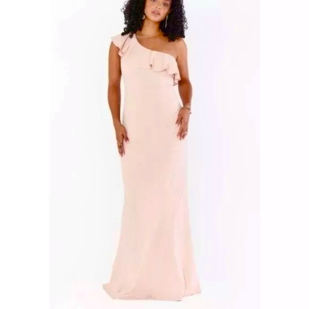 Show Me Your Mumu Florentine One Shoulder Dusty Blush Stretch Dress - Small NWT - Picture 1 of 4